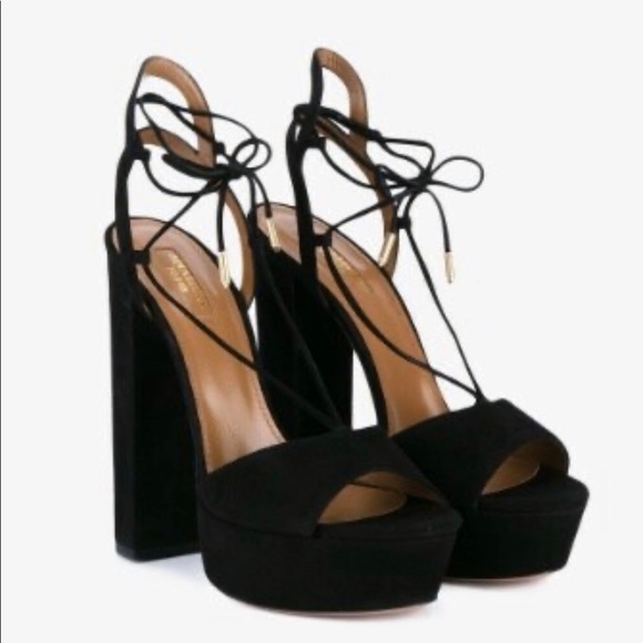 Aquazzura Austin Plateau Suede Platform Sandal, 37 - Picture 6 of 8